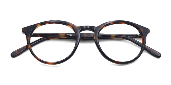 wave oval tortoise eyeglasses frames top view