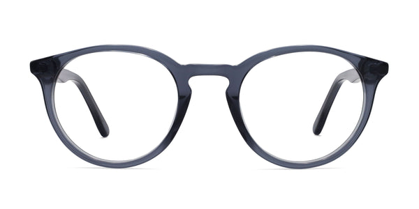 wave oval gray eyeglasses frames front view