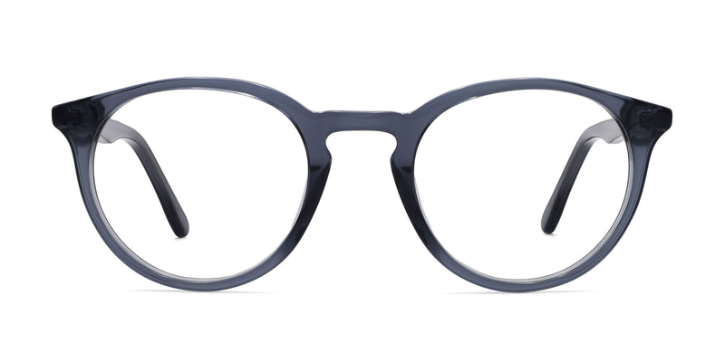 wave oval gray eyeglasses frames front view