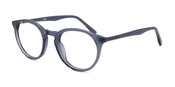 wave oval gray eyeglasses frames angled view