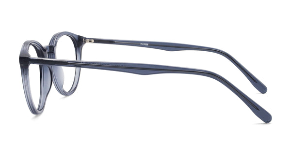 wave oval gray eyeglasses frames side view