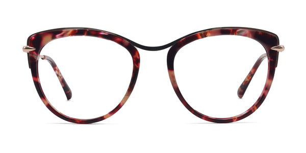 whistle cat eye red eyeglasses frames front view