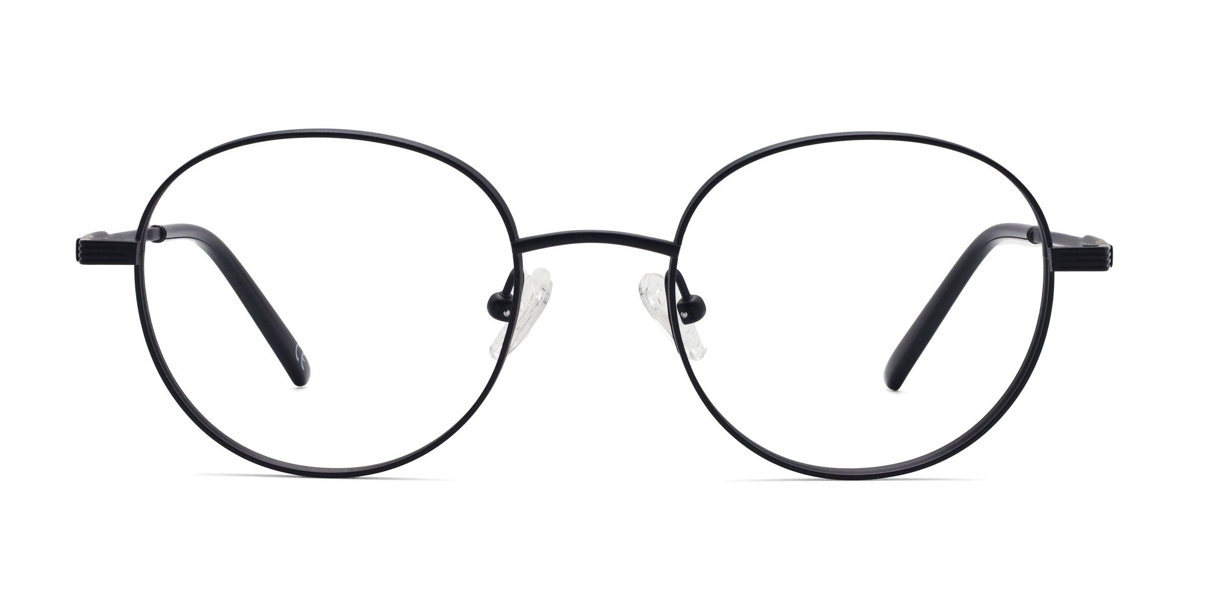 wildflower round black eyeglasses frames front view