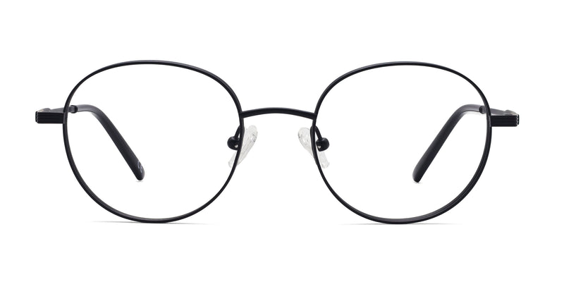 wildflower round black eyeglasses frames front view