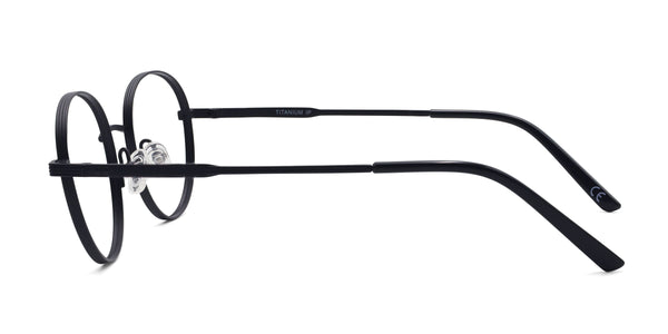 wildflower round black eyeglasses frames side view