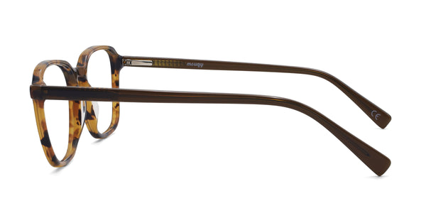 winner rectangle brown eyeglasses frames side view