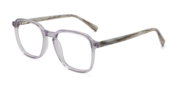 winner rectangle purple eyeglasses frames angled view