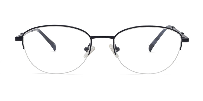 wish oval black eyeglasses frames front view