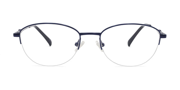 wish oval blue eyeglasses frames front view