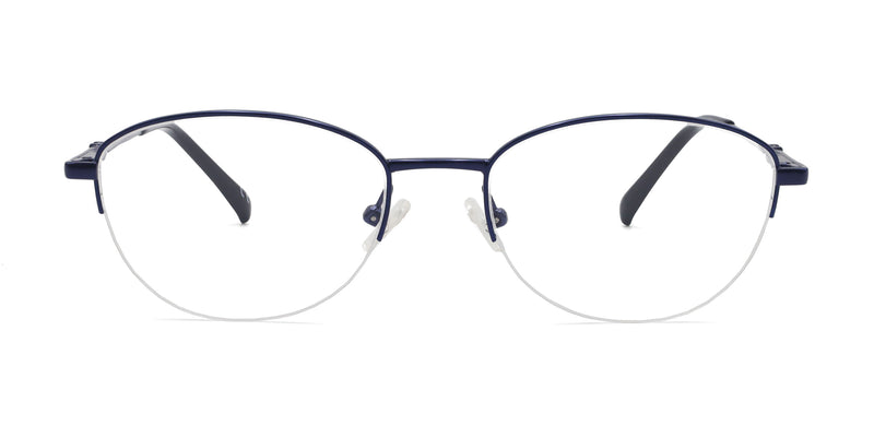 wish oval blue eyeglasses frames front view