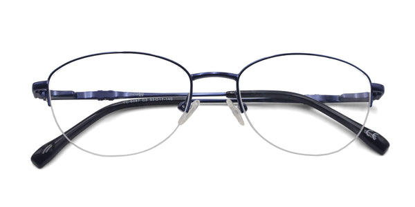 wish oval blue eyeglasses frames top view