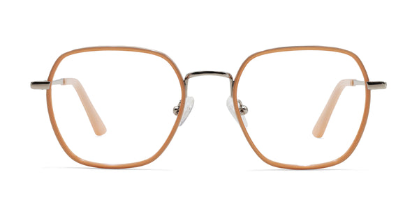 wonderful geometric pink eyeglasses frames front view