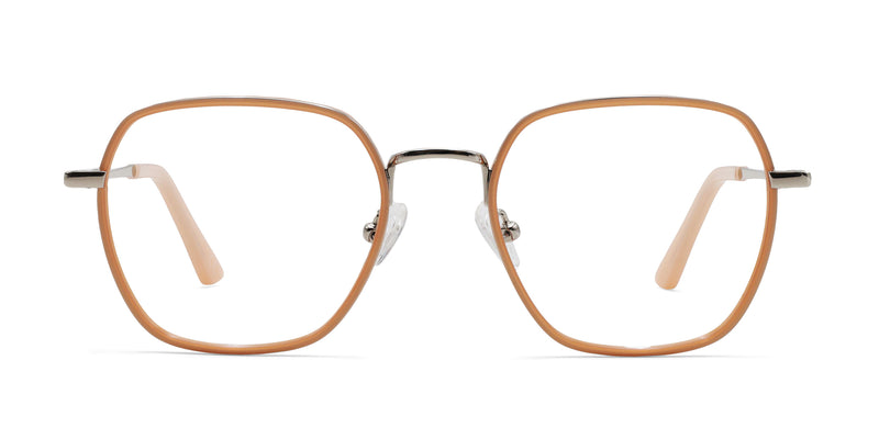 wonderful geometric pink eyeglasses frames front view