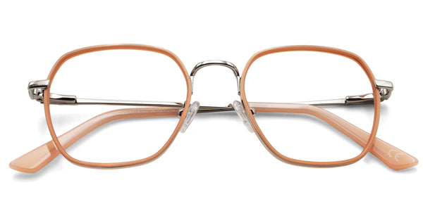 wonderful geometric pink eyeglasses frames top view