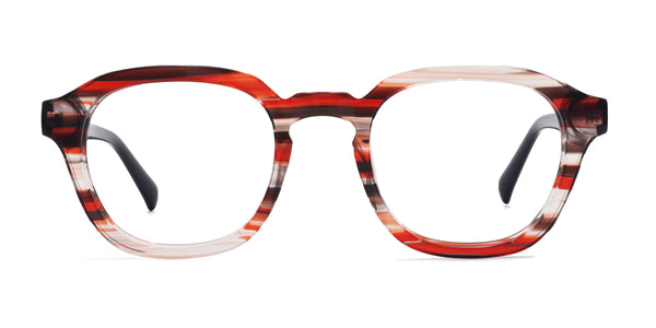 yang square red eyeglasses frames front view