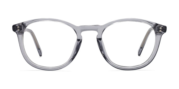 zazzy square gray eyeglasses frames front view