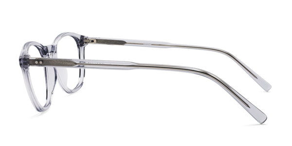 zazzy square gray eyeglasses frames side view