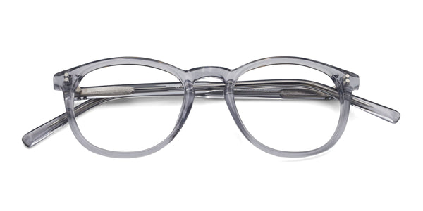 zazzy square gray eyeglasses frames top view