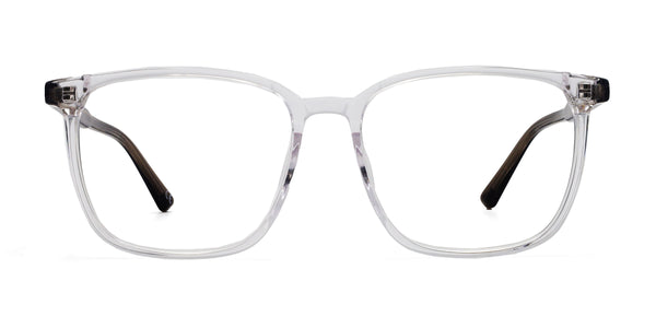 zenith rectangle clear eyeglasses frames front view