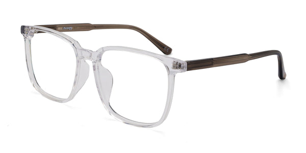 zenith rectangle clear eyeglasses frames angled view