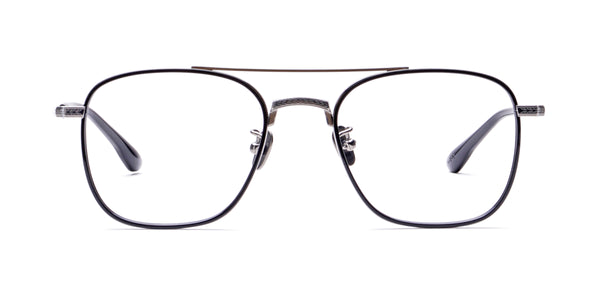 neat glossy black eyeglasses frames front view