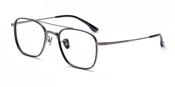 neat glossy black eyeglasses frames angled view