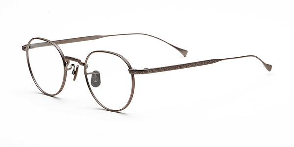 neat matte bronze eyeglasses frames angled view