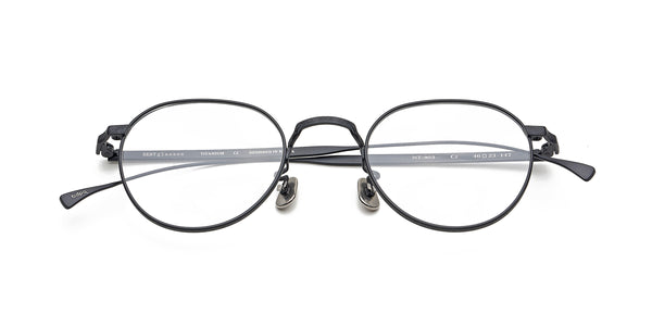 neat matte black eyeglasses frames top view