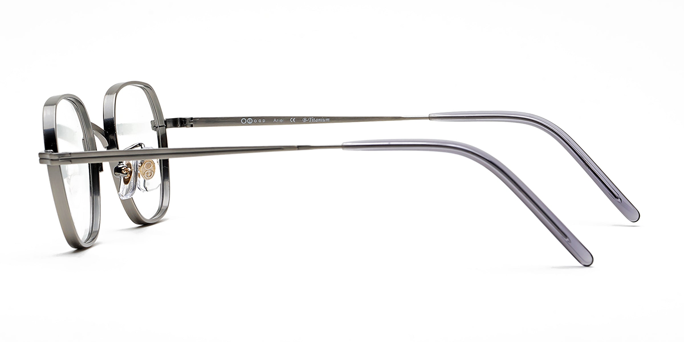 odd gray geometric eyeglasses frames side view