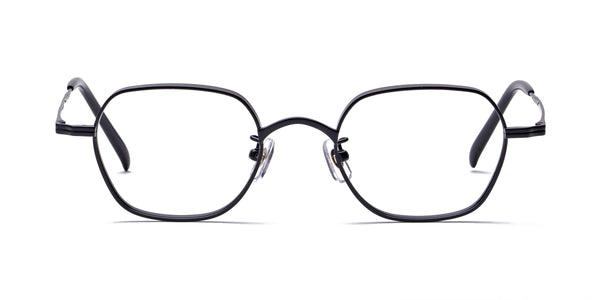 odd black geometric eyeglasses frames front view