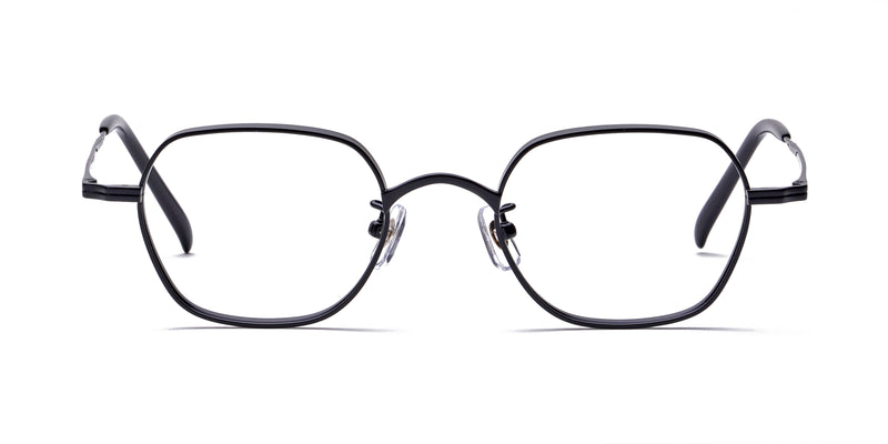 odd black geometric eyeglasses frames front view