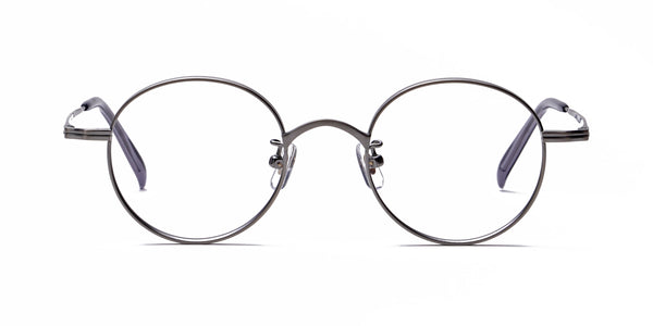 odd gray round eyeglasses frames front view