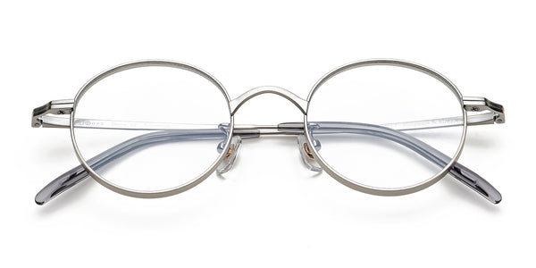 odd gray round eyeglasses frames top view