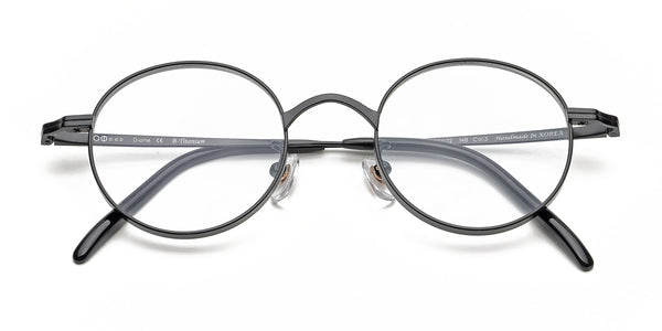 odd black round eyeglasses frames top view