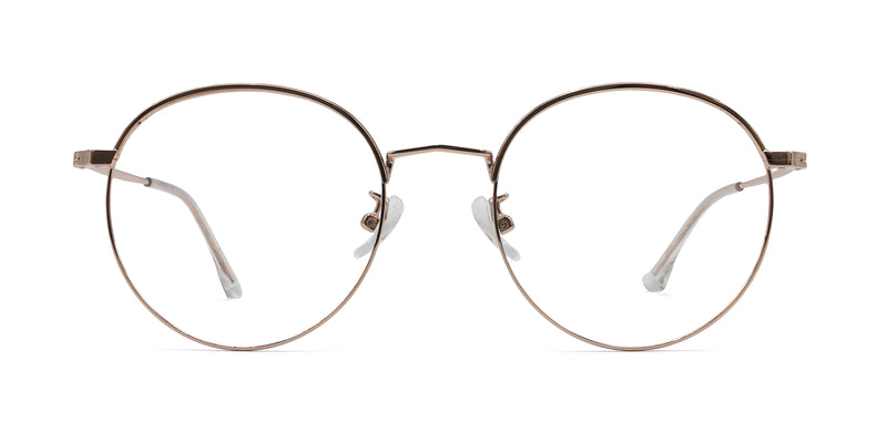 abby round rose gold eyeglasses frames front view