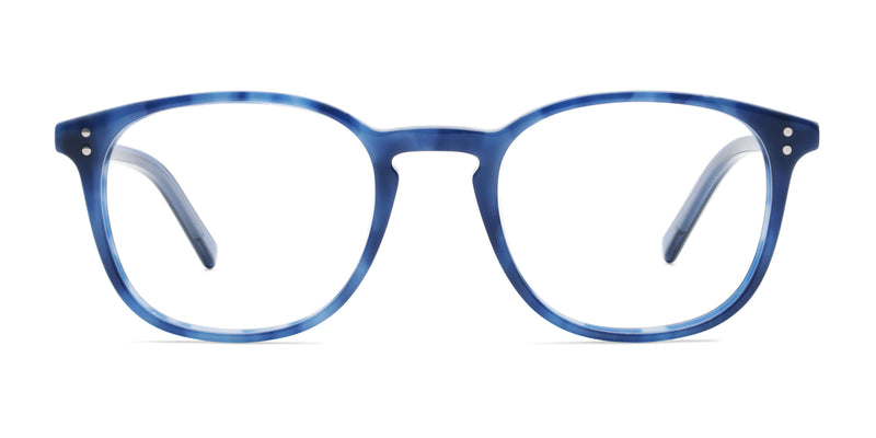 abel square blue eyeglasses frames front view