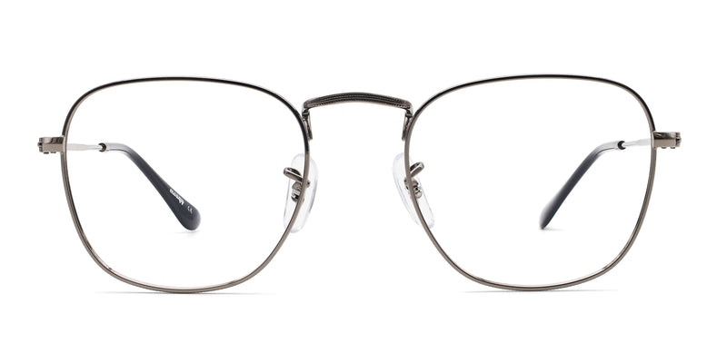 accent square brown eyeglasses frames front view