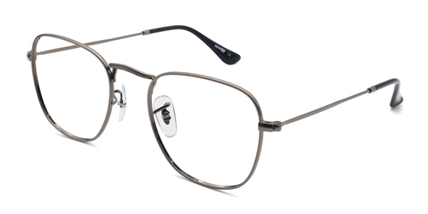accent square brown eyeglasses frames angled view