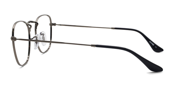 accent square brown eyeglasses frames side view