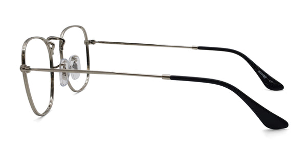 accent square silver eyeglasses frames side view