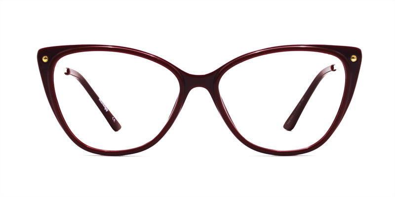 admire cat eye red eyeglasses frames front view