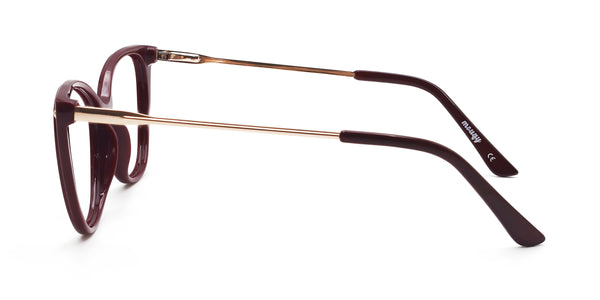 admire cat eye red eyeglasses frames side view