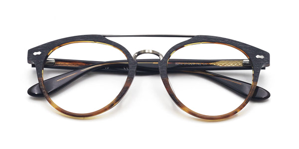 aesthete aviator tortoise brown eyeglasses frames top view