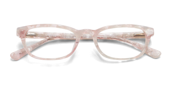 ally rectangle pink eyeglasses frames top view