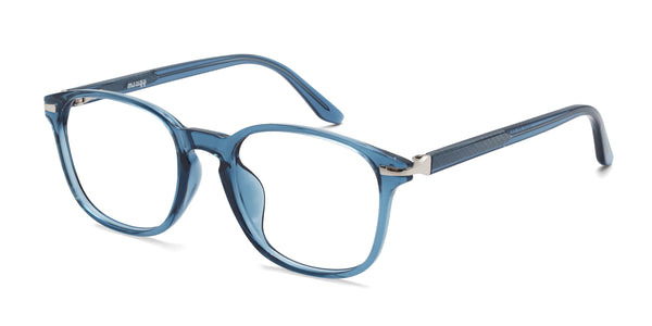 altrist square crystal blue eyeglasses frames angled view