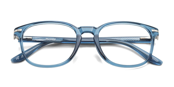 altrist square crystal blue eyeglasses frames top view