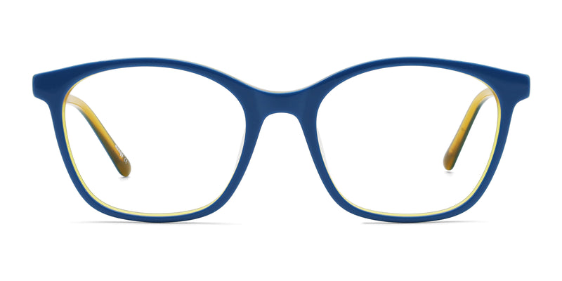 amaze square blue eyeglasses frames front view