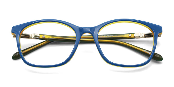 amaze square blue eyeglasses frames top view