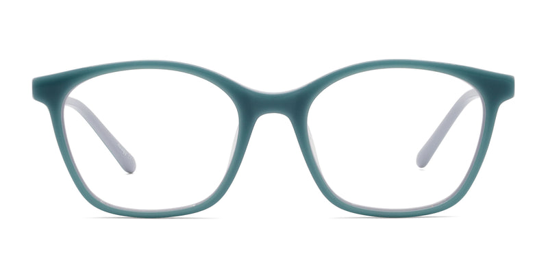 amaze square green eyeglasses frames front view