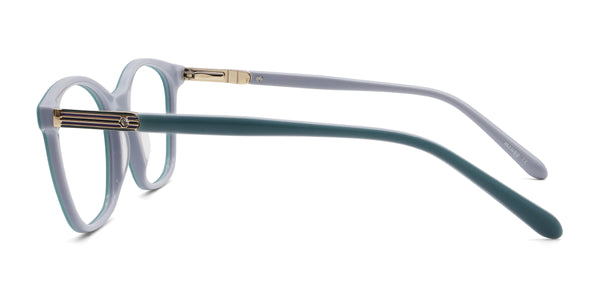 amaze square green eyeglasses frames side view